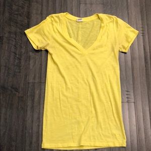 VS PINK yellow vneck tee